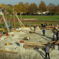 Aufstellen der Stirnwand und vorbereiten der Zwischenträger